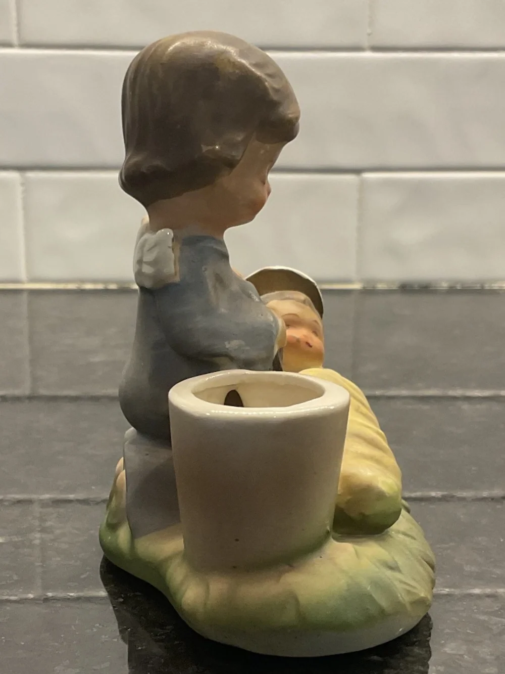 Angel Baby Jesus Candle Holder